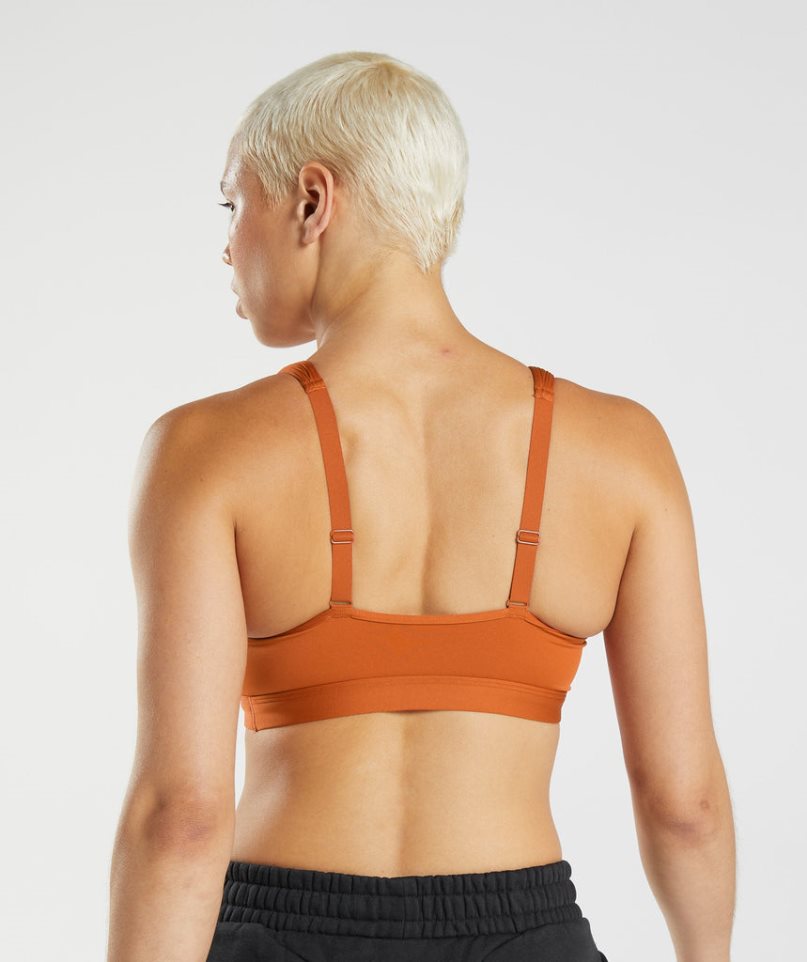 Women's Gymshark Scoop Neck Sports Bra Brown | CA 0561A7